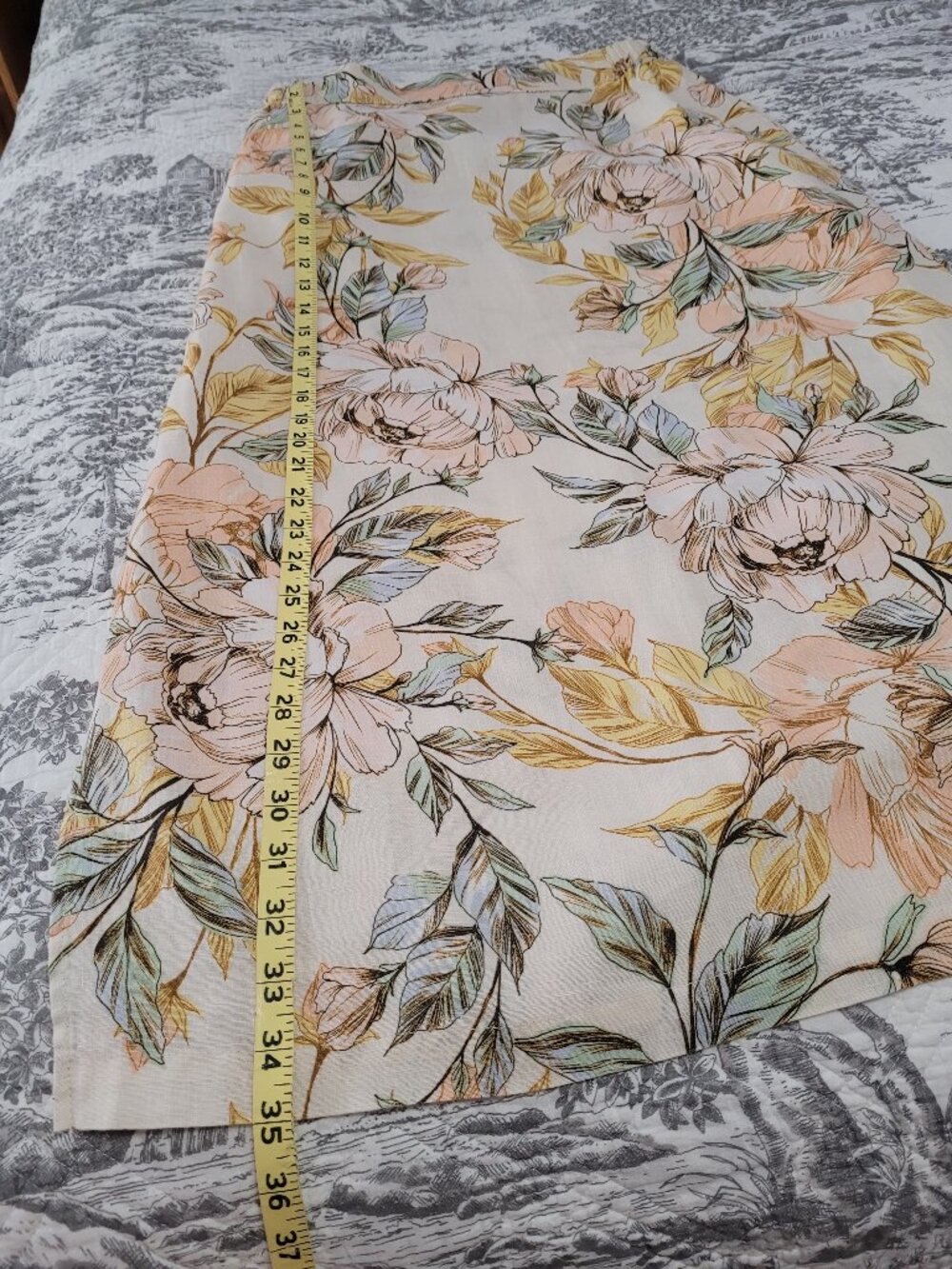 Nicole Miller A-Line 100% Linen Maxi Skirt Floral Print Medium EUC - Picture 4 of 8